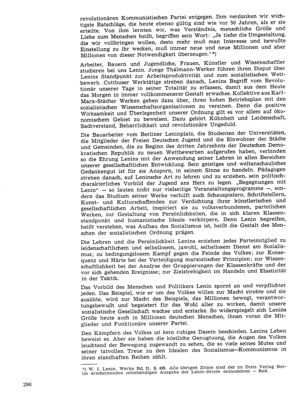 Neuer Weg (NW), Organ des Zentralkomitees (ZK) der SED (Sozialistische Einheitspartei Deutschlands) für Fragen des Parteilebens, 25. Jahrgang [Deutsche Demokratische Republik (DDR)] 1970, Seite 296 (NW ZK SED DDR 1970, S. 296)