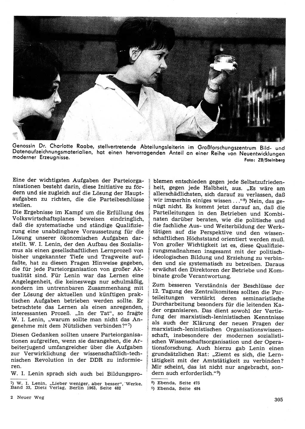 Neuer Weg (NW), Organ des Zentralkomitees (ZK) der SED (Sozialistische Einheitspartei Deutschlands) für Fragen des Parteilebens, 25. Jahrgang [Deutsche Demokratische Republik (DDR)] 1970, Seite 305 (NW ZK SED DDR 1970, S. 305)