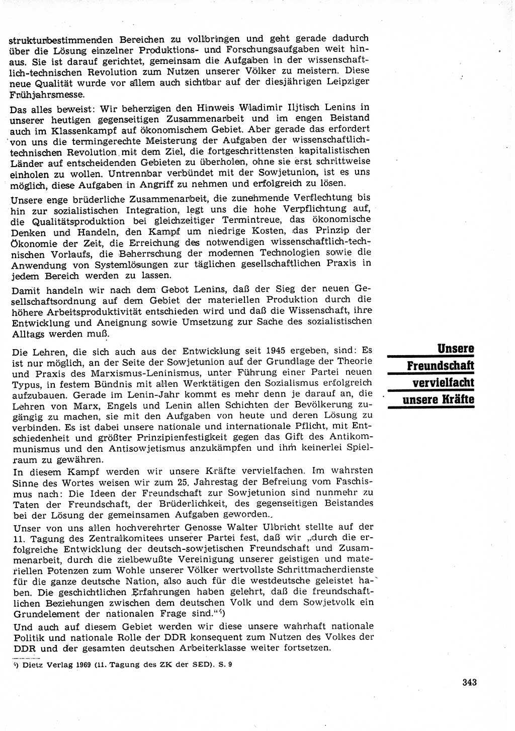 Neuer Weg (NW), Organ des Zentralkomitees (ZK) der SED (Sozialistische Einheitspartei Deutschlands) für Fragen des Parteilebens, 25. Jahrgang [Deutsche Demokratische Republik (DDR)] 1970, Seite 343 (NW ZK SED DDR 1970, S. 343)