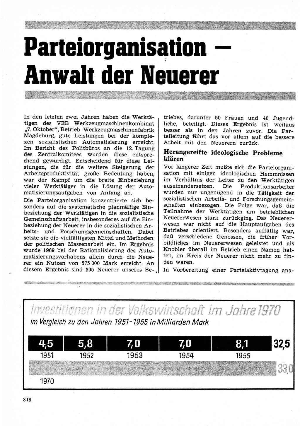 Neuer Weg (NW), Organ des Zentralkomitees (ZK) der SED (Sozialistische Einheitspartei Deutschlands) für Fragen des Parteilebens, 25. Jahrgang [Deutsche Demokratische Republik (DDR)] 1970, Seite 348 (NW ZK SED DDR 1970, S. 348)