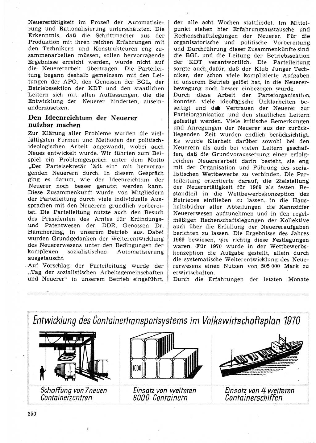 Neuer Weg (NW), Organ des Zentralkomitees (ZK) der SED (Sozialistische Einheitspartei Deutschlands) für Fragen des Parteilebens, 25. Jahrgang [Deutsche Demokratische Republik (DDR)] 1970, Seite 350 (NW ZK SED DDR 1970, S. 350)