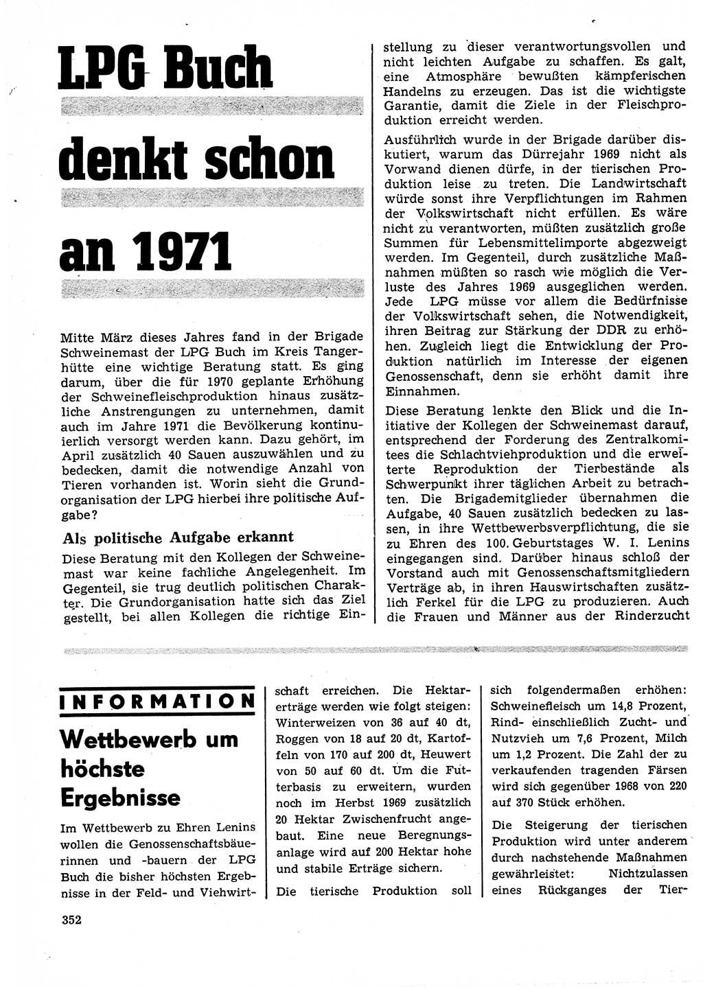 Neuer Weg (NW), Organ des Zentralkomitees (ZK) der SED (Sozialistische Einheitspartei Deutschlands) für Fragen des Parteilebens, 25. Jahrgang [Deutsche Demokratische Republik (DDR)] 1970, Seite 352 (NW ZK SED DDR 1970, S. 352)