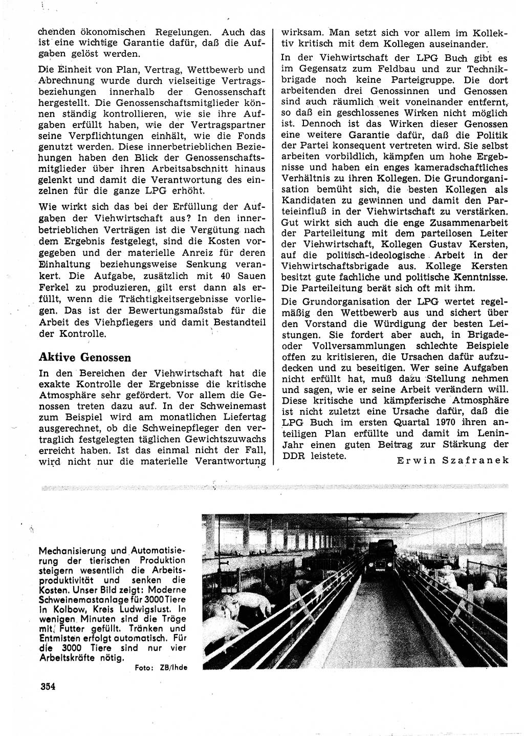 Neuer Weg (NW), Organ des Zentralkomitees (ZK) der SED (Sozialistische Einheitspartei Deutschlands) für Fragen des Parteilebens, 25. Jahrgang [Deutsche Demokratische Republik (DDR)] 1970, Seite 354 (NW ZK SED DDR 1970, S. 354)