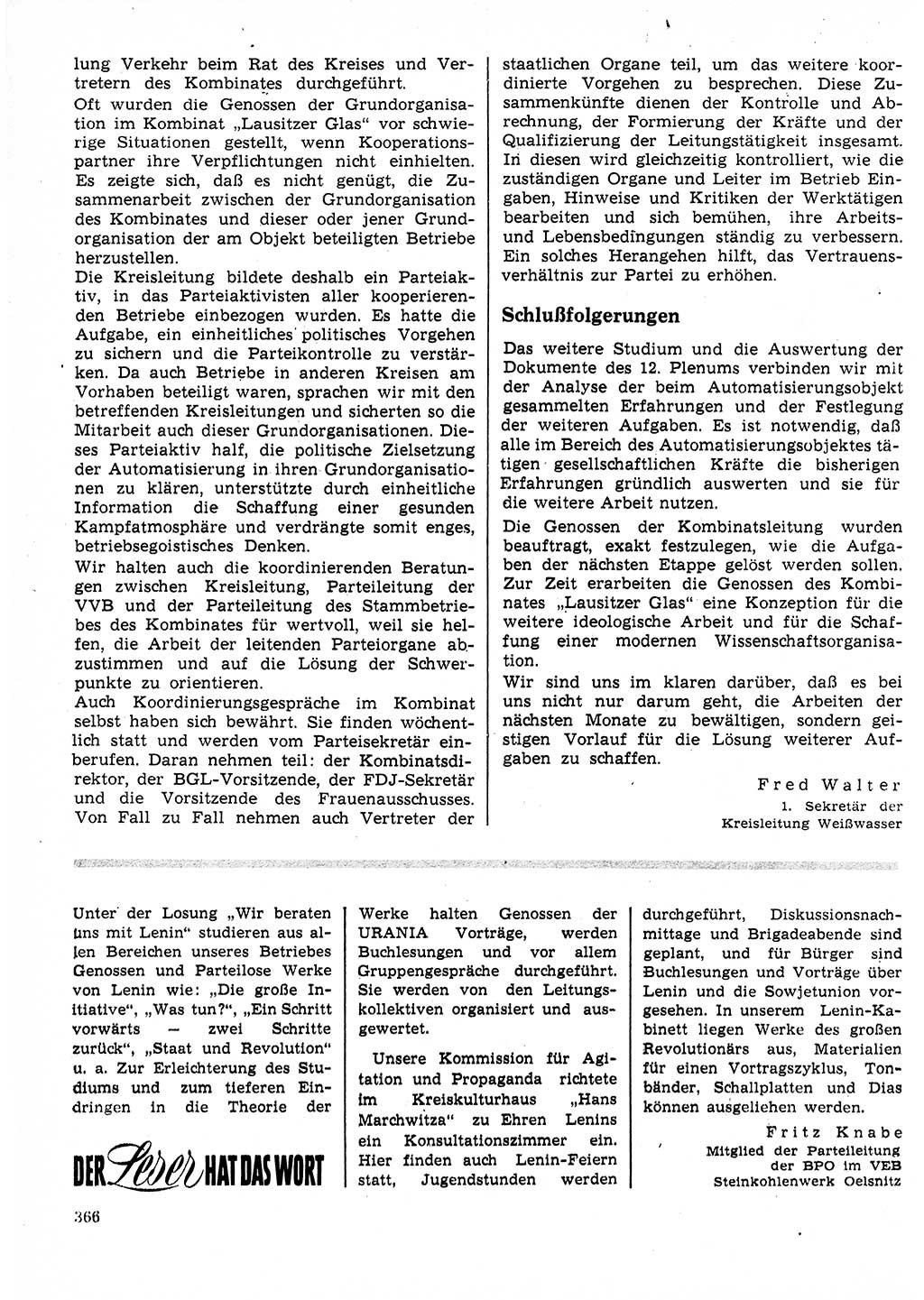 Neuer Weg (NW), Organ des Zentralkomitees (ZK) der SED (Sozialistische Einheitspartei Deutschlands) für Fragen des Parteilebens, 25. Jahrgang [Deutsche Demokratische Republik (DDR)] 1970, Seite 366 (NW ZK SED DDR 1970, S. 366)
