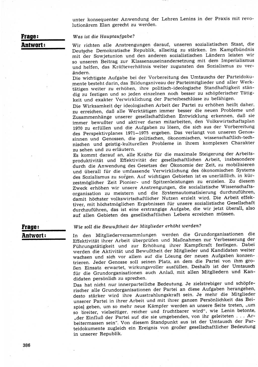 Neuer Weg (NW), Organ des Zentralkomitees (ZK) der SED (Sozialistische Einheitspartei Deutschlands) für Fragen des Parteilebens, 25. Jahrgang [Deutsche Demokratische Republik (DDR)] 1970, Seite 386 (NW ZK SED DDR 1970, S. 386)