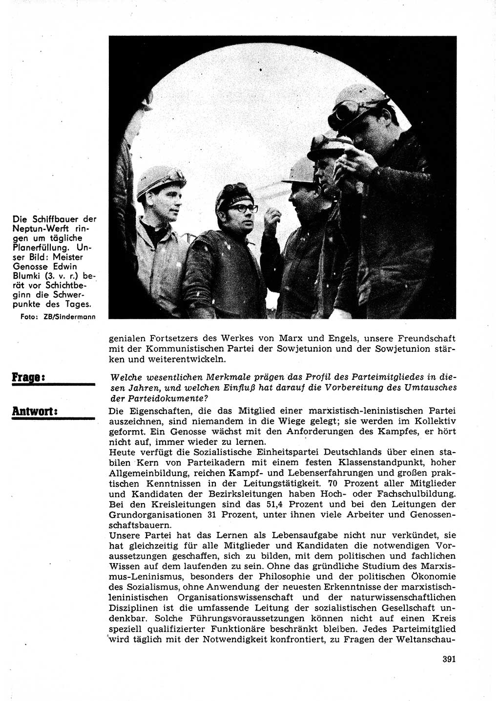 Neuer Weg (NW), Organ des Zentralkomitees (ZK) der SED (Sozialistische Einheitspartei Deutschlands) für Fragen des Parteilebens, 25. Jahrgang [Deutsche Demokratische Republik (DDR)] 1970, Seite 391 (NW ZK SED DDR 1970, S. 391)