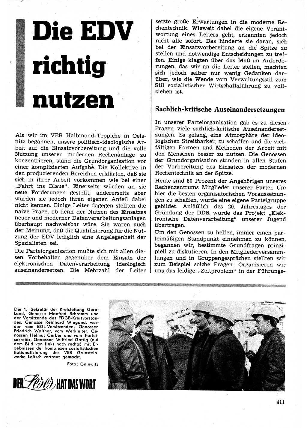 Neuer Weg (NW), Organ des Zentralkomitees (ZK) der SED (Sozialistische Einheitspartei Deutschlands) für Fragen des Parteilebens, 25. Jahrgang [Deutsche Demokratische Republik (DDR)] 1970, Seite 411 (NW ZK SED DDR 1970, S. 411)