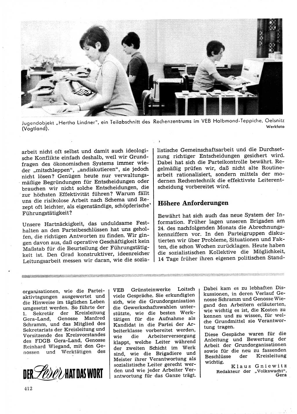 Neuer Weg (NW), Organ des Zentralkomitees (ZK) der SED (Sozialistische Einheitspartei Deutschlands) für Fragen des Parteilebens, 25. Jahrgang [Deutsche Demokratische Republik (DDR)] 1970, Seite 412 (NW ZK SED DDR 1970, S. 412)