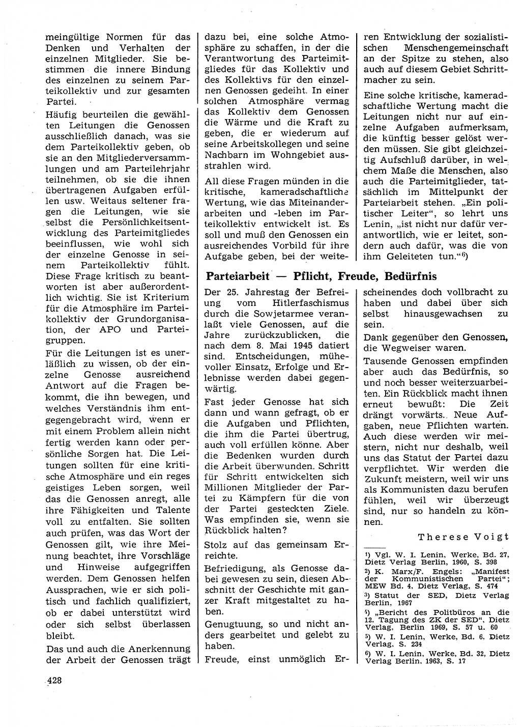 Neuer Weg (NW), Organ des Zentralkomitees (ZK) der SED (Sozialistische Einheitspartei Deutschlands) für Fragen des Parteilebens, 25. Jahrgang [Deutsche Demokratische Republik (DDR)] 1970, Seite 428 (NW ZK SED DDR 1970, S. 428)