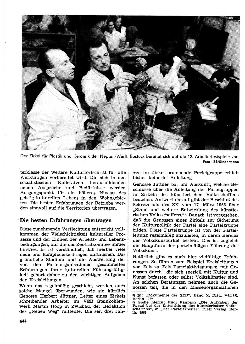 Neuer Weg (NW), Organ des Zentralkomitees (ZK) der SED (Sozialistische Einheitspartei Deutschlands) für Fragen des Parteilebens, 25. Jahrgang [Deutsche Demokratische Republik (DDR)] 1970, Seite 444 (NW ZK SED DDR 1970, S. 444)