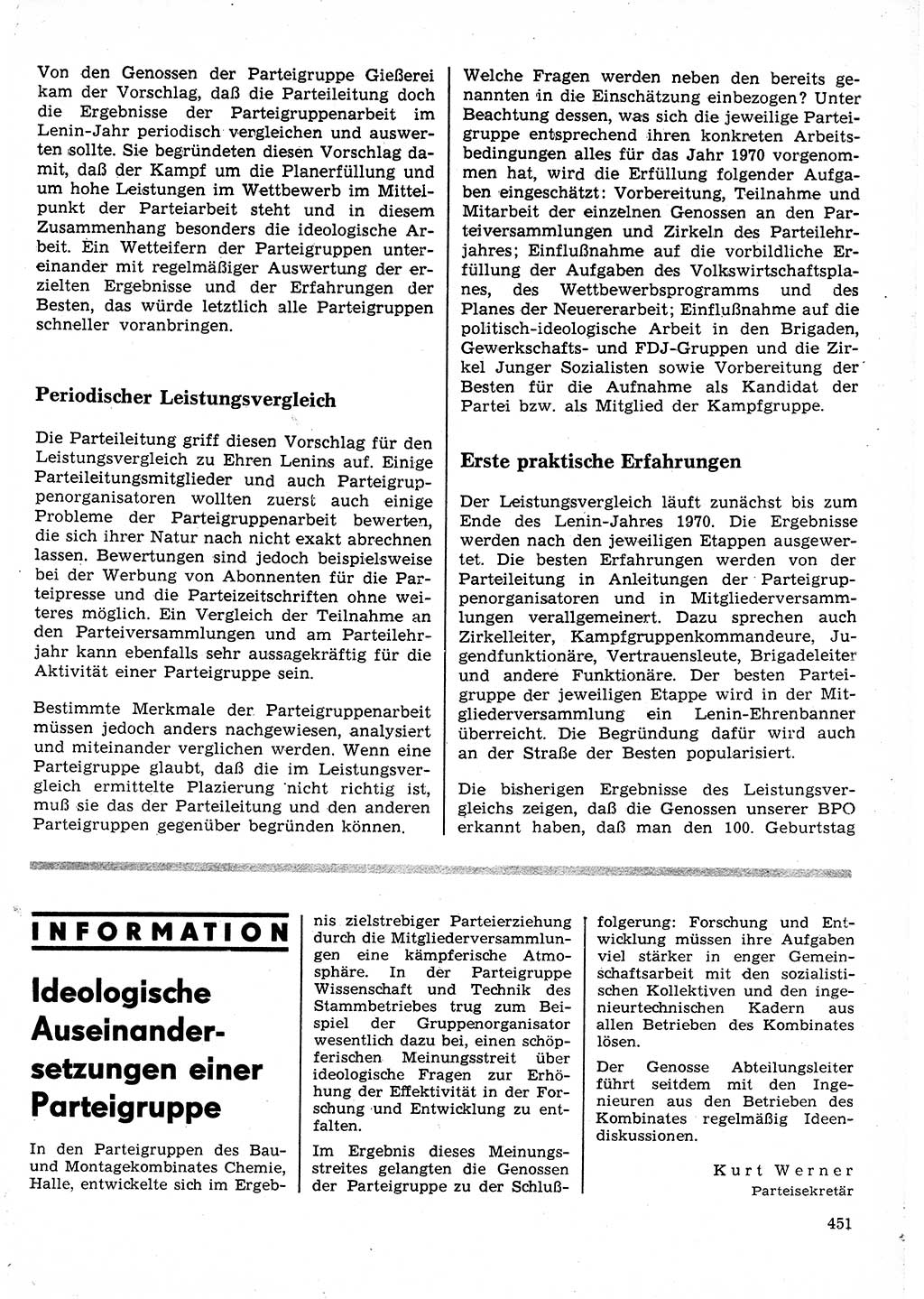 Neuer Weg (NW), Organ des Zentralkomitees (ZK) der SED (Sozialistische Einheitspartei Deutschlands) für Fragen des Parteilebens, 25. Jahrgang [Deutsche Demokratische Republik (DDR)] 1970, Seite 451 (NW ZK SED DDR 1970, S. 451)