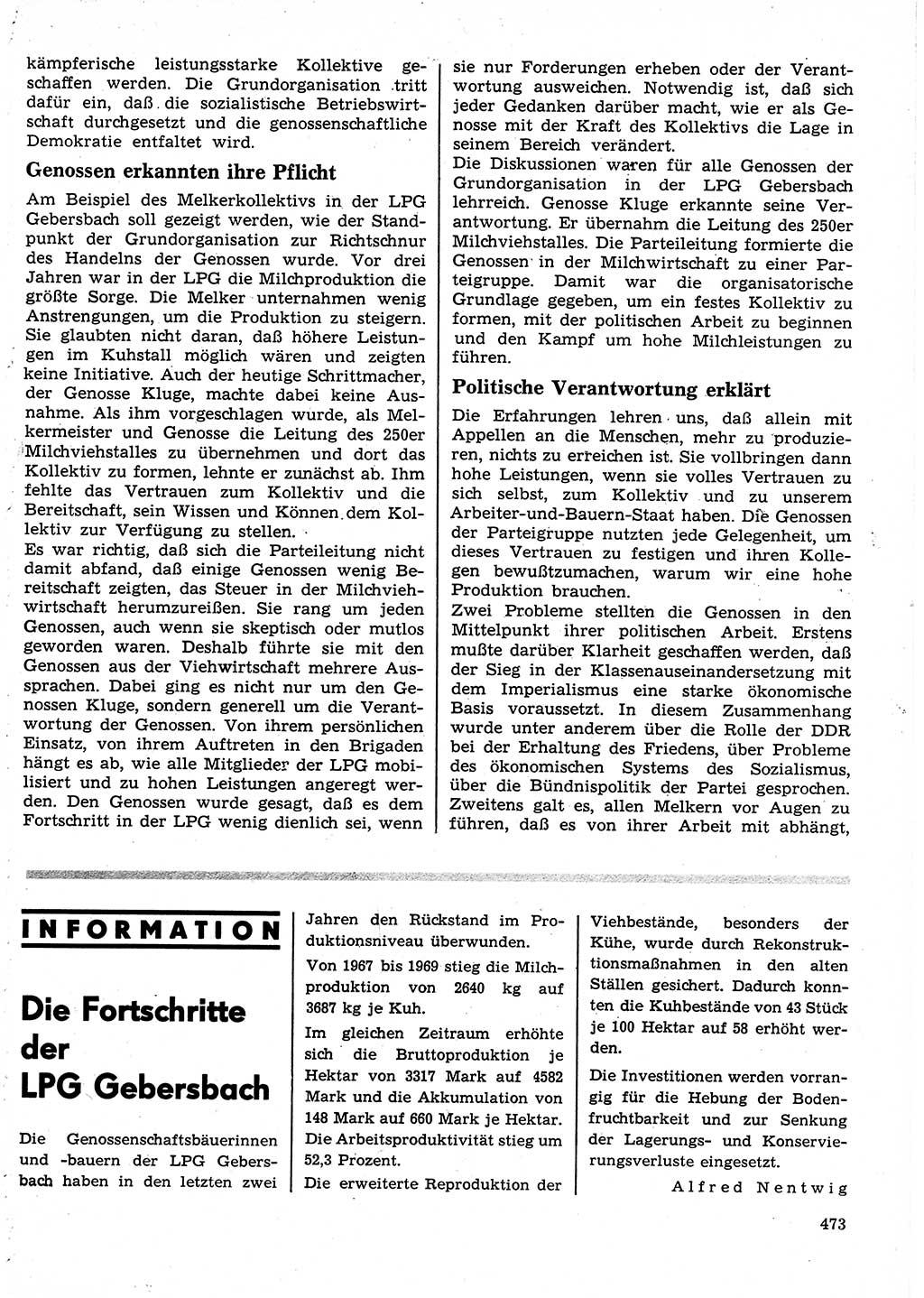 Neuer Weg (NW), Organ des Zentralkomitees (ZK) der SED (Sozialistische Einheitspartei Deutschlands) für Fragen des Parteilebens, 25. Jahrgang [Deutsche Demokratische Republik (DDR)] 1970, Seite 473 (NW ZK SED DDR 1970, S. 473)