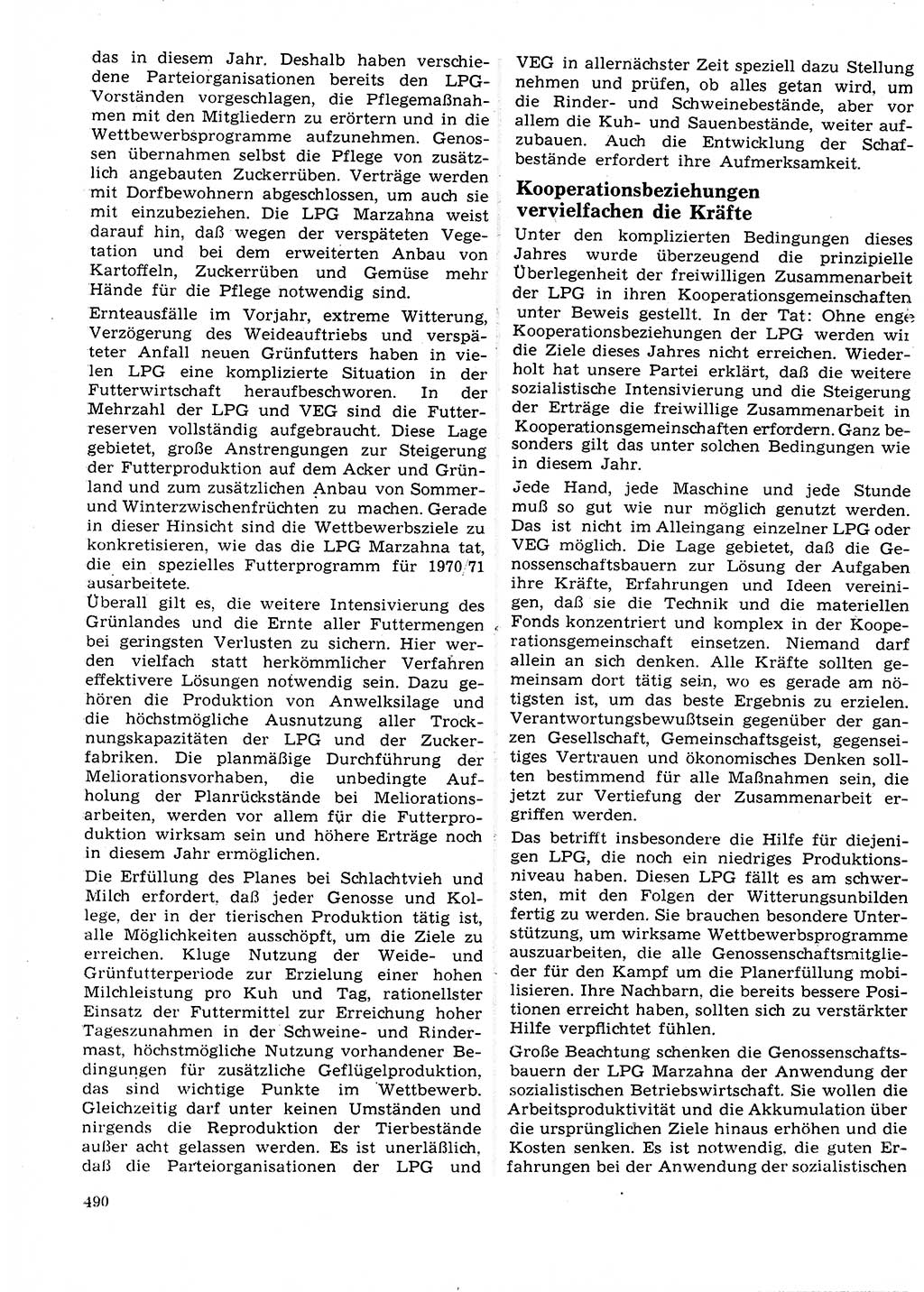 Neuer Weg (NW), Organ des Zentralkomitees (ZK) der SED (Sozialistische Einheitspartei Deutschlands) für Fragen des Parteilebens, 25. Jahrgang [Deutsche Demokratische Republik (DDR)] 1970, Seite 490 (NW ZK SED DDR 1970, S. 490)