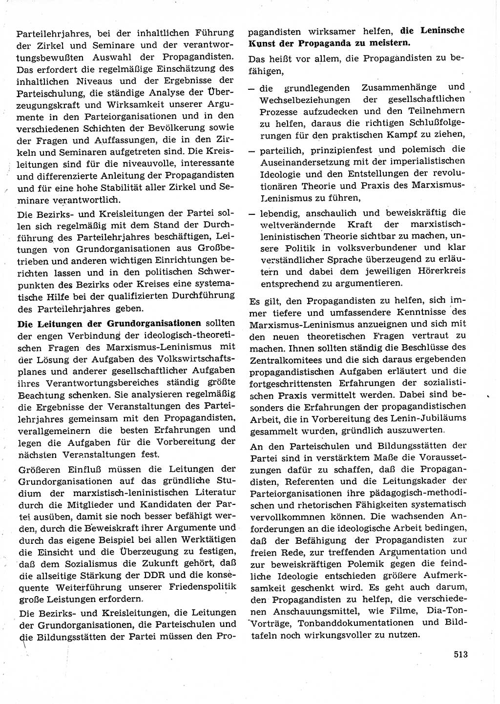 Neuer Weg (NW), Organ des Zentralkomitees (ZK) der SED (Sozialistische Einheitspartei Deutschlands) für Fragen des Parteilebens, 25. Jahrgang [Deutsche Demokratische Republik (DDR)] 1970, Seite 513 (NW ZK SED DDR 1970, S. 513)