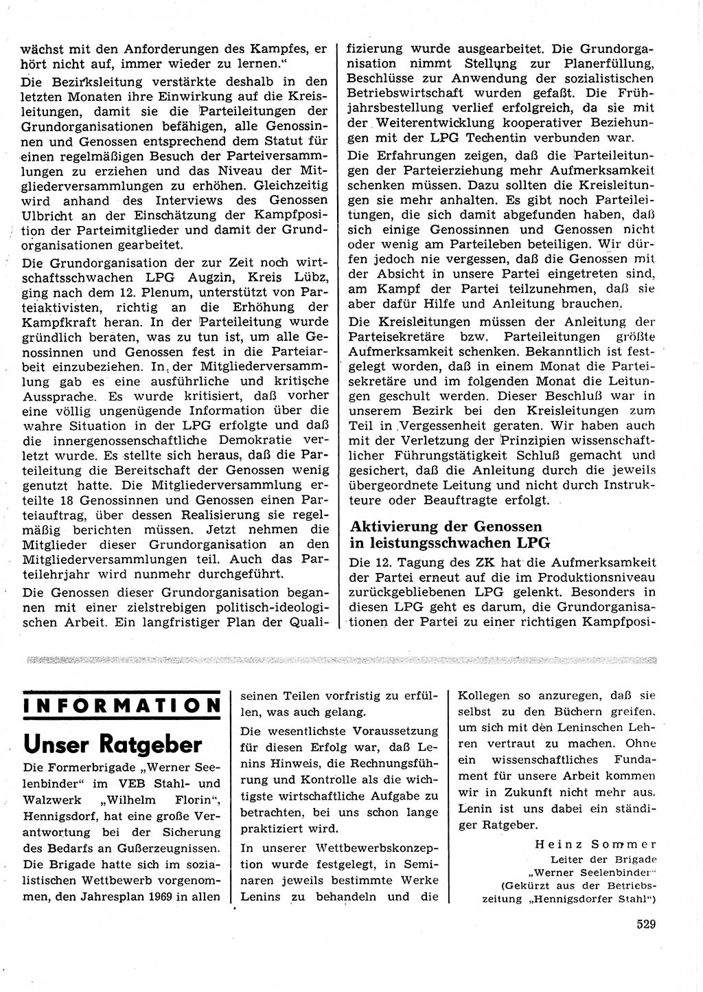 Neuer Weg (NW), Organ des Zentralkomitees (ZK) der SED (Sozialistische Einheitspartei Deutschlands) für Fragen des Parteilebens, 25. Jahrgang [Deutsche Demokratische Republik (DDR)] 1970, Seite 529 (NW ZK SED DDR 1970, S. 529)