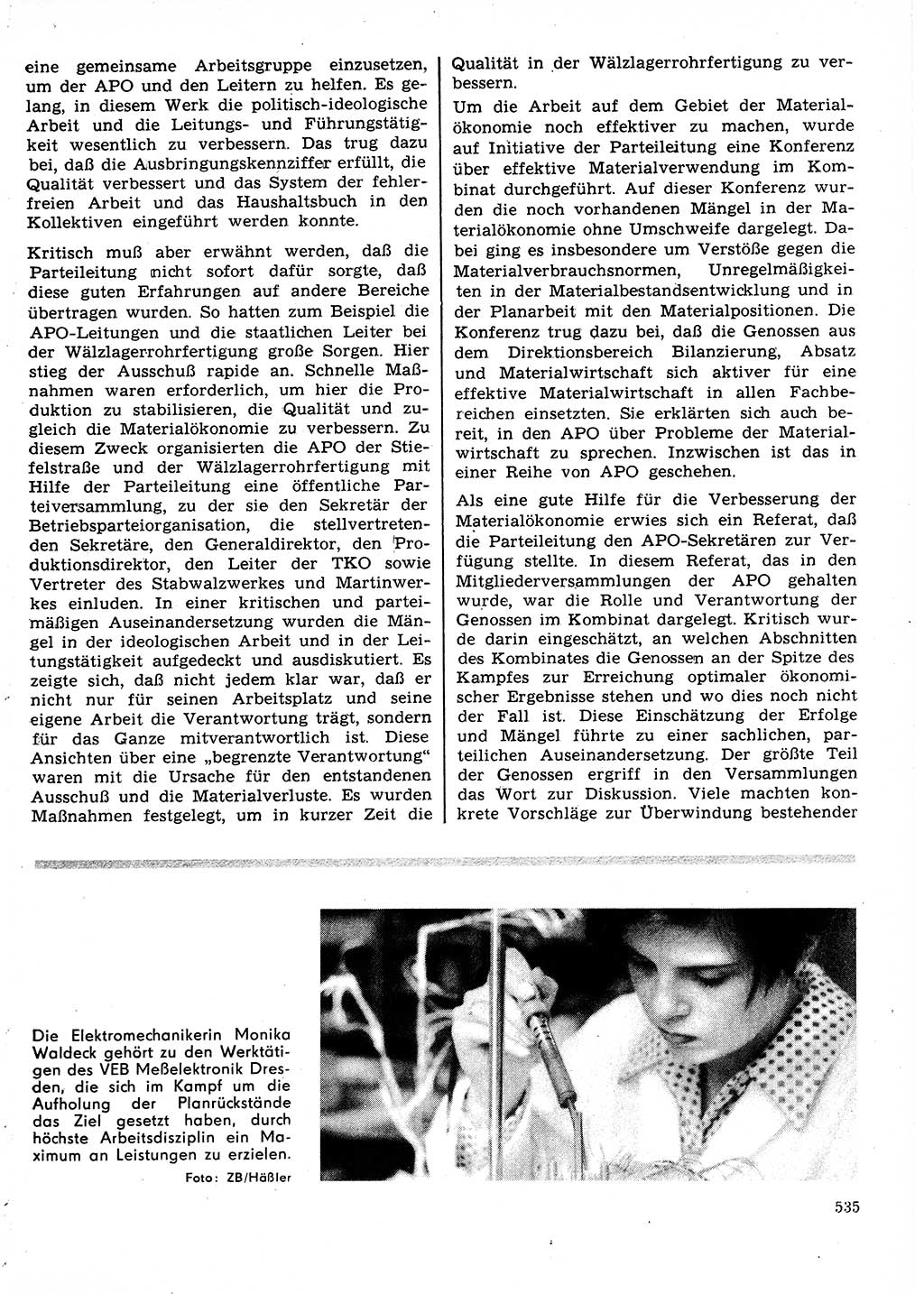 Neuer Weg (NW), Organ des Zentralkomitees (ZK) der SED (Sozialistische Einheitspartei Deutschlands) für Fragen des Parteilebens, 25. Jahrgang [Deutsche Demokratische Republik (DDR)] 1970, Seite 535 (NW ZK SED DDR 1970, S. 535)