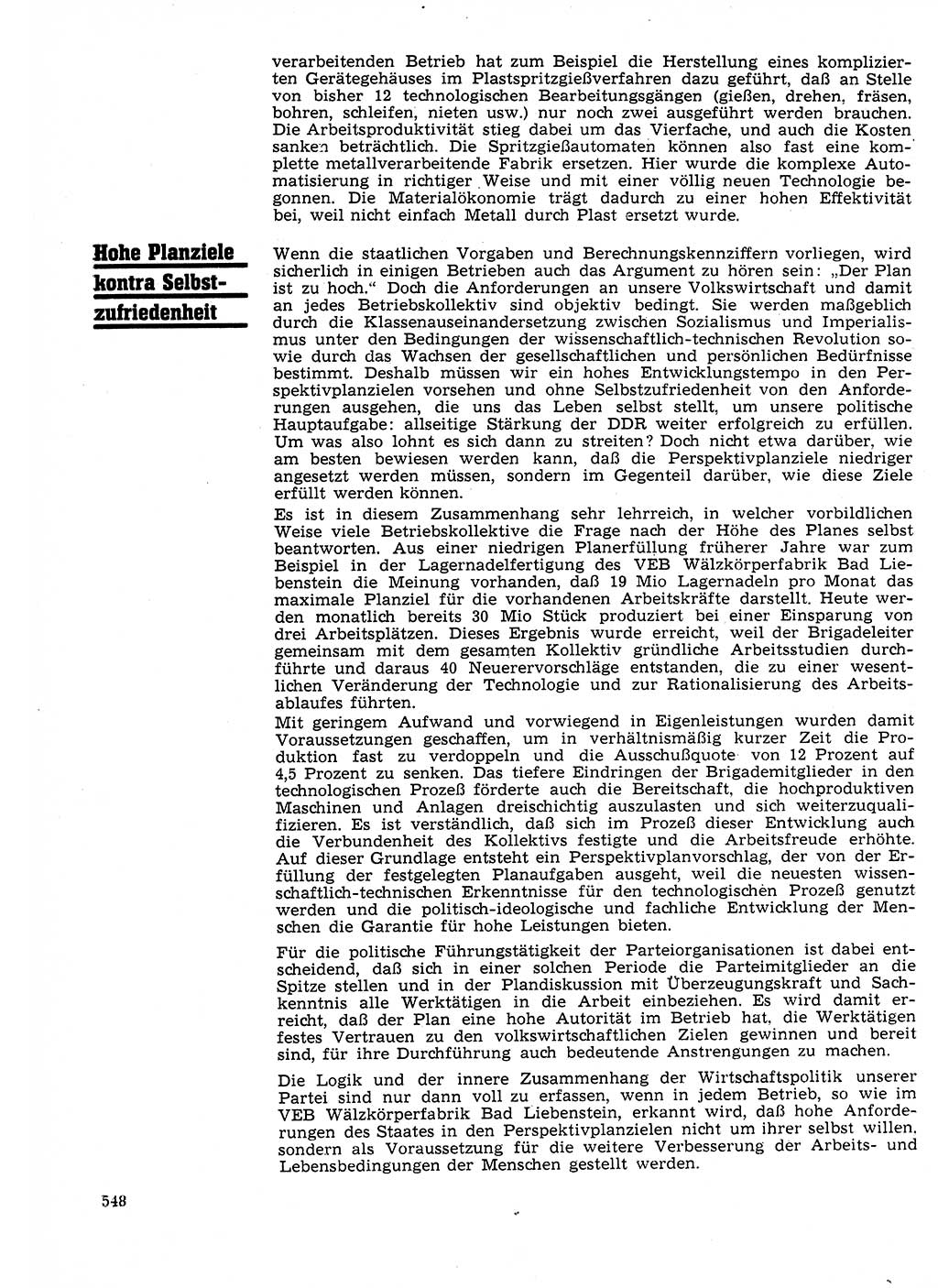 Neuer Weg (NW), Organ des Zentralkomitees (ZK) der SED (Sozialistische Einheitspartei Deutschlands) für Fragen des Parteilebens, 25. Jahrgang [Deutsche Demokratische Republik (DDR)] 1970, Seite 548 (NW ZK SED DDR 1970, S. 548)