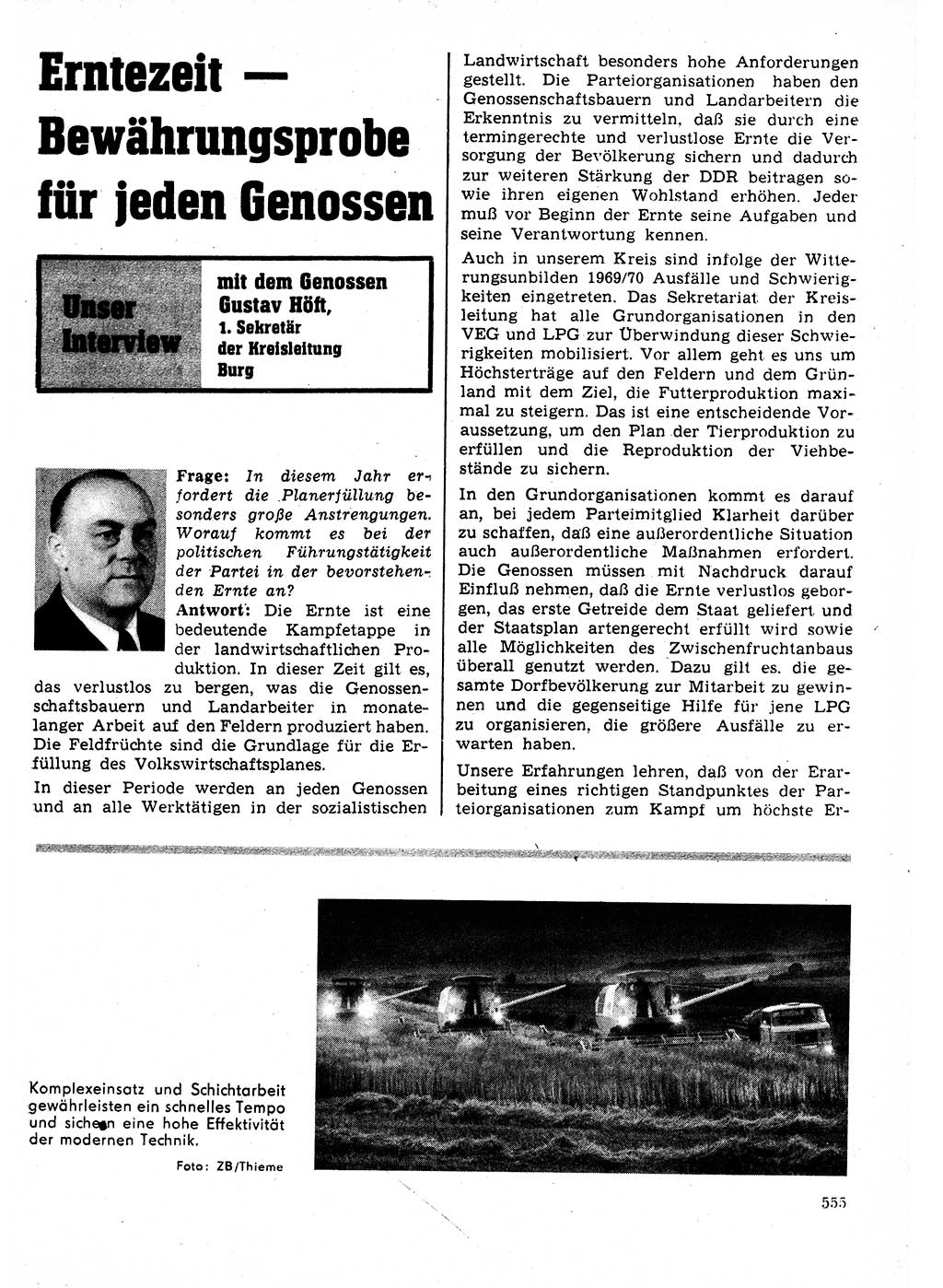 Neuer Weg (NW), Organ des Zentralkomitees (ZK) der SED (Sozialistische Einheitspartei Deutschlands) für Fragen des Parteilebens, 25. Jahrgang [Deutsche Demokratische Republik (DDR)] 1970, Seite 555 (NW ZK SED DDR 1970, S. 555)