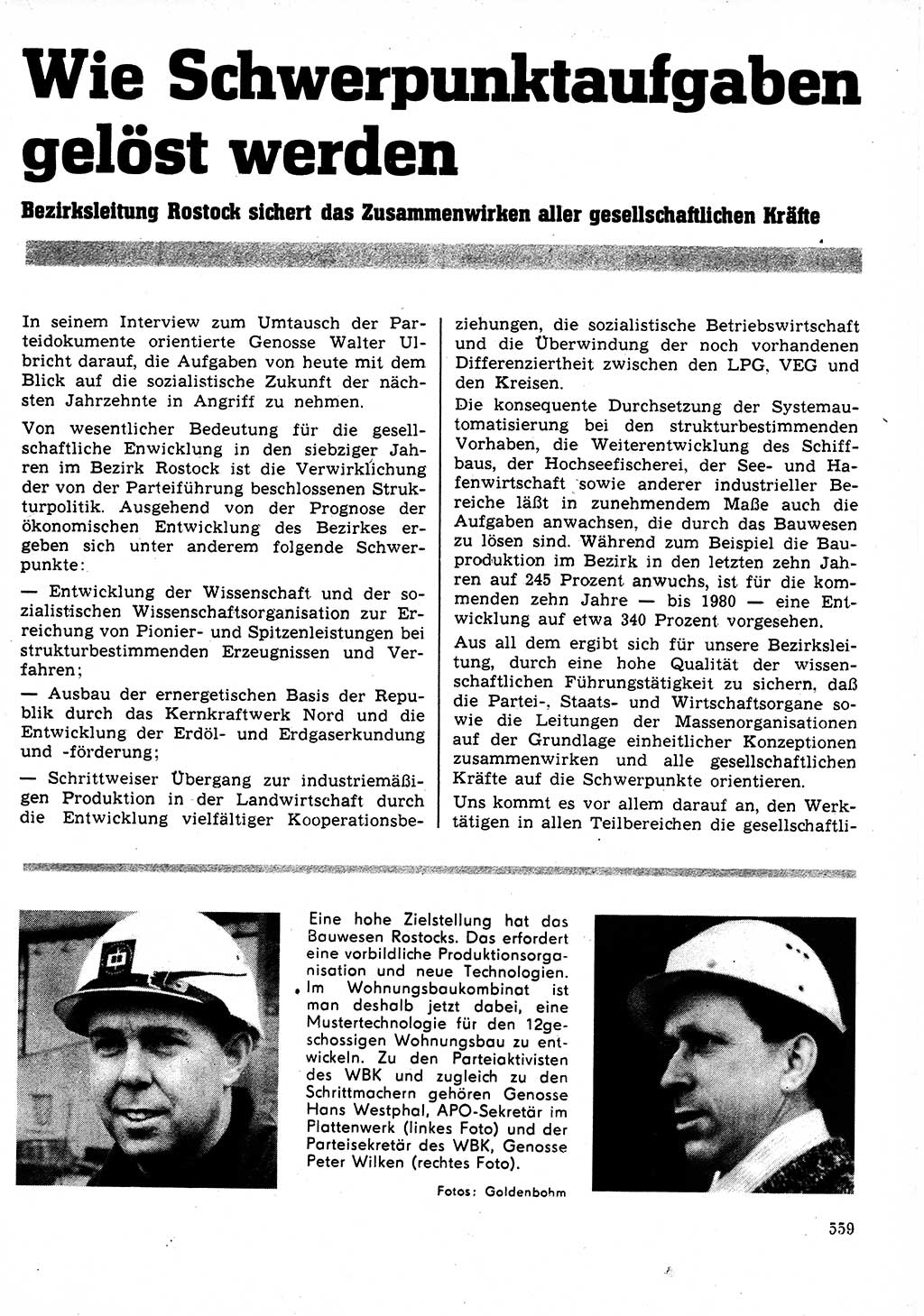 Neuer Weg (NW), Organ des Zentralkomitees (ZK) der SED (Sozialistische Einheitspartei Deutschlands) für Fragen des Parteilebens, 25. Jahrgang [Deutsche Demokratische Republik (DDR)] 1970, Seite 559 (NW ZK SED DDR 1970, S. 559)