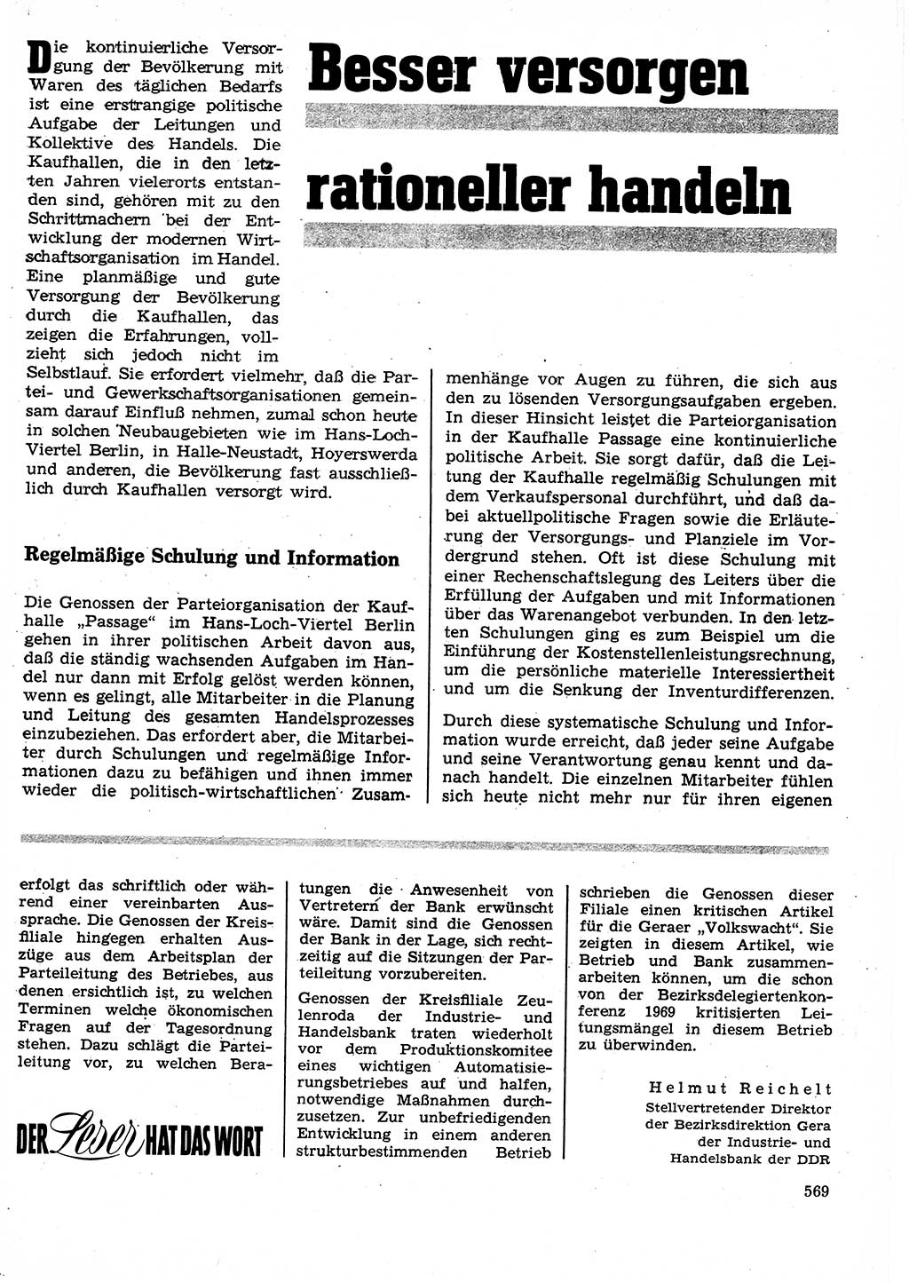 Neuer Weg (NW), Organ des Zentralkomitees (ZK) der SED (Sozialistische Einheitspartei Deutschlands) für Fragen des Parteilebens, 25. Jahrgang [Deutsche Demokratische Republik (DDR)] 1970, Seite 569 (NW ZK SED DDR 1970, S. 569)