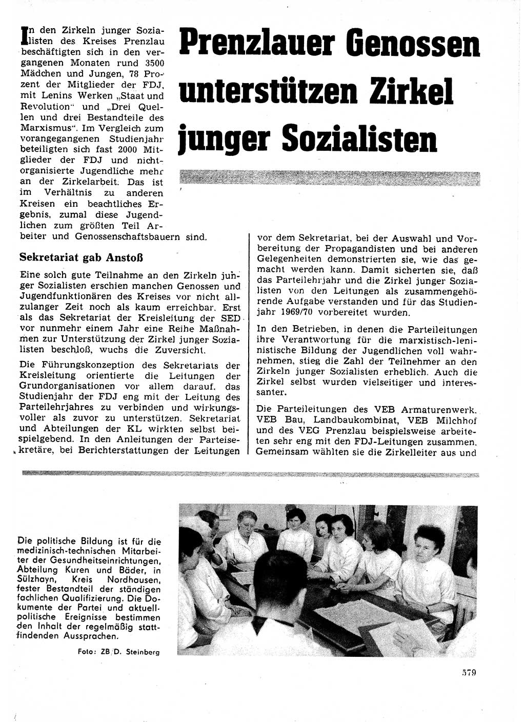 Neuer Weg (NW), Organ des Zentralkomitees (ZK) der SED (Sozialistische Einheitspartei Deutschlands) für Fragen des Parteilebens, 25. Jahrgang [Deutsche Demokratische Republik (DDR)] 1970, Seite 579 (NW ZK SED DDR 1970, S. 579)