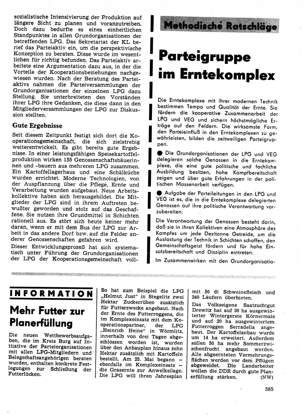 Neuer Weg (NW), Organ des Zentralkomitees (ZK) der SED (Sozialistische Einheitspartei Deutschlands) für Fragen des Parteilebens, 25. Jahrgang [Deutsche Demokratische Republik (DDR)] 1970, Seite 585 (NW ZK SED DDR 1970, S. 585)