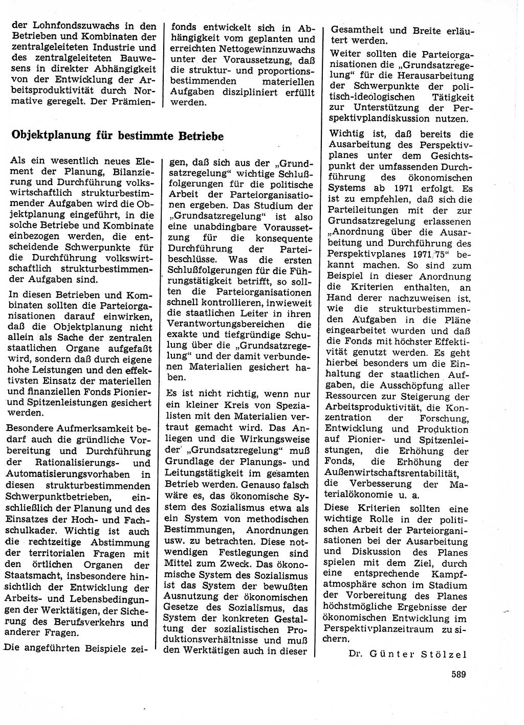 Neuer Weg (NW), Organ des Zentralkomitees (ZK) der SED (Sozialistische Einheitspartei Deutschlands) für Fragen des Parteilebens, 25. Jahrgang [Deutsche Demokratische Republik (DDR)] 1970, Seite 589 (NW ZK SED DDR 1970, S. 589)