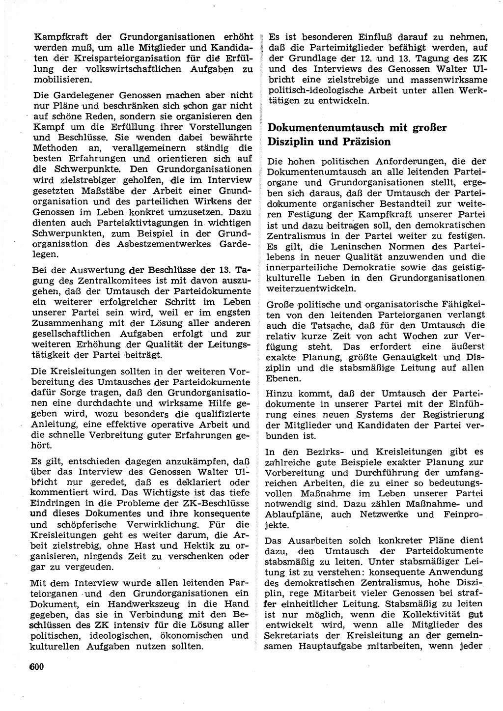 Neuer Weg (NW), Organ des Zentralkomitees (ZK) der SED (Sozialistische Einheitspartei Deutschlands) für Fragen des Parteilebens, 25. Jahrgang [Deutsche Demokratische Republik (DDR)] 1970, Seite 600 (NW ZK SED DDR 1970, S. 600)