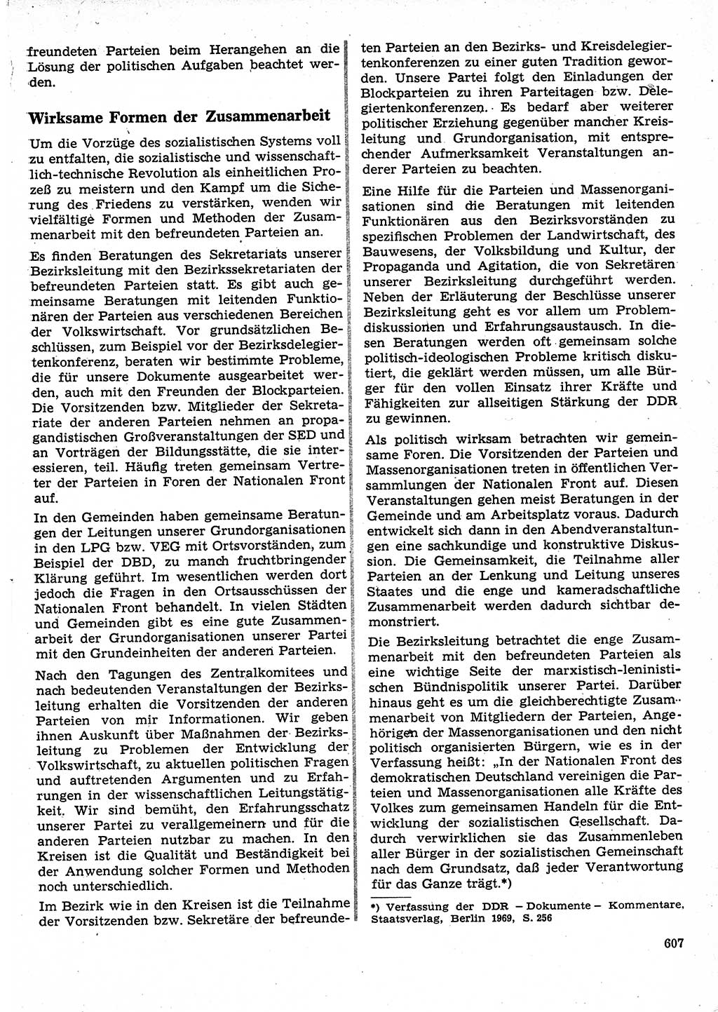 Neuer Weg (NW), Organ des Zentralkomitees (ZK) der SED (Sozialistische Einheitspartei Deutschlands) für Fragen des Parteilebens, 25. Jahrgang [Deutsche Demokratische Republik (DDR)] 1970, Seite 607 (NW ZK SED DDR 1970, S. 607)