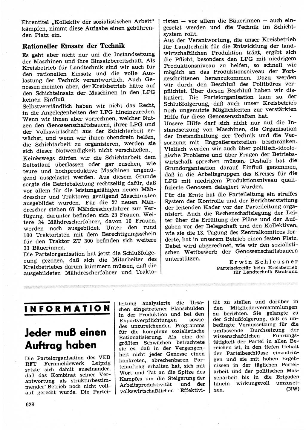 Neuer Weg (NW), Organ des Zentralkomitees (ZK) der SED (Sozialistische Einheitspartei Deutschlands) für Fragen des Parteilebens, 25. Jahrgang [Deutsche Demokratische Republik (DDR)] 1970, Seite 628 (NW ZK SED DDR 1970, S. 628)