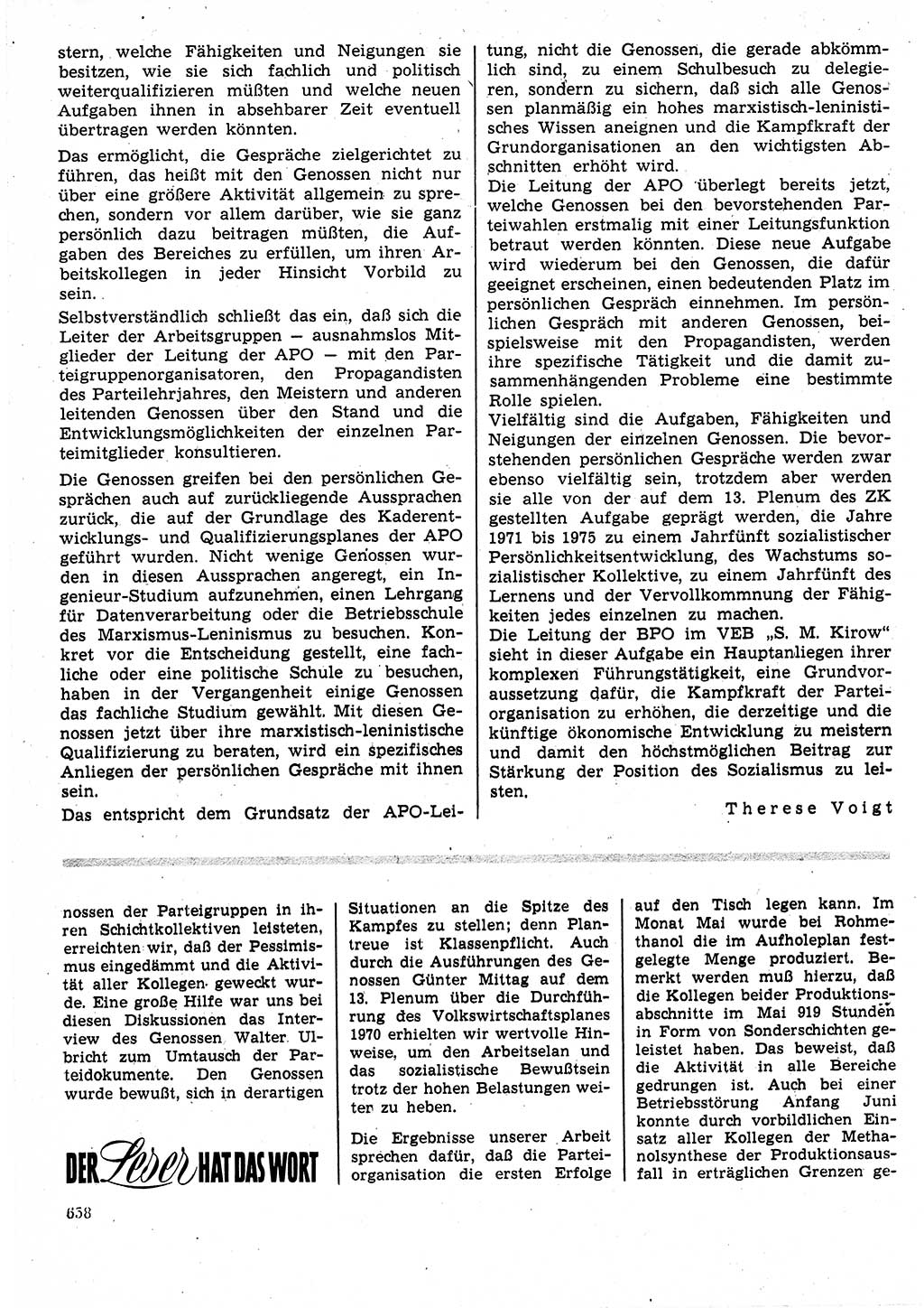 Neuer Weg (NW), Organ des Zentralkomitees (ZK) der SED (Sozialistische Einheitspartei Deutschlands) für Fragen des Parteilebens, 25. Jahrgang [Deutsche Demokratische Republik (DDR)] 1970, Seite 658 (NW ZK SED DDR 1970, S. 658)
