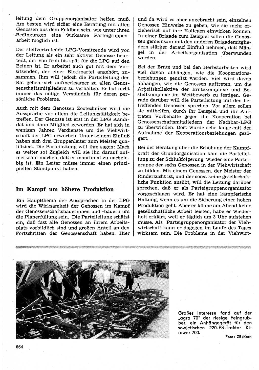 Neuer Weg (NW), Organ des Zentralkomitees (ZK) der SED (Sozialistische Einheitspartei Deutschlands) für Fragen des Parteilebens, 25. Jahrgang [Deutsche Demokratische Republik (DDR)] 1970, Seite 664 (NW ZK SED DDR 1970, S. 664)