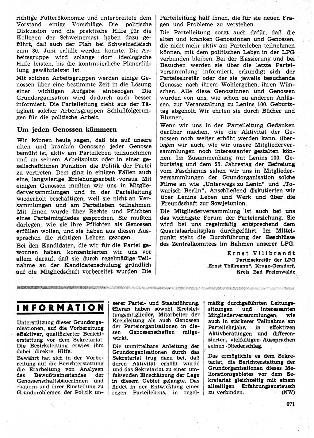 Neuer Weg (NW), Organ des Zentralkomitees (ZK) der SED (Sozialistische Einheitspartei Deutschlands) für Fragen des Parteilebens, 25. Jahrgang [Deutsche Demokratische Republik (DDR)] 1970, Seite 671 (NW ZK SED DDR 1970, S. 671)