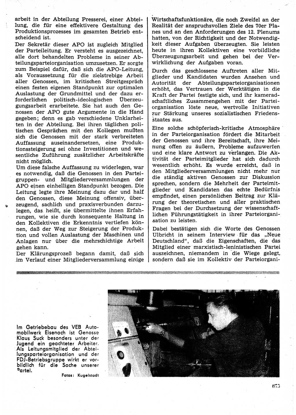 Neuer Weg (NW), Organ des Zentralkomitees (ZK) der SED (Sozialistische Einheitspartei Deutschlands) für Fragen des Parteilebens, 25. Jahrgang [Deutsche Demokratische Republik (DDR)] 1970, Seite 675 (NW ZK SED DDR 1970, S. 675)