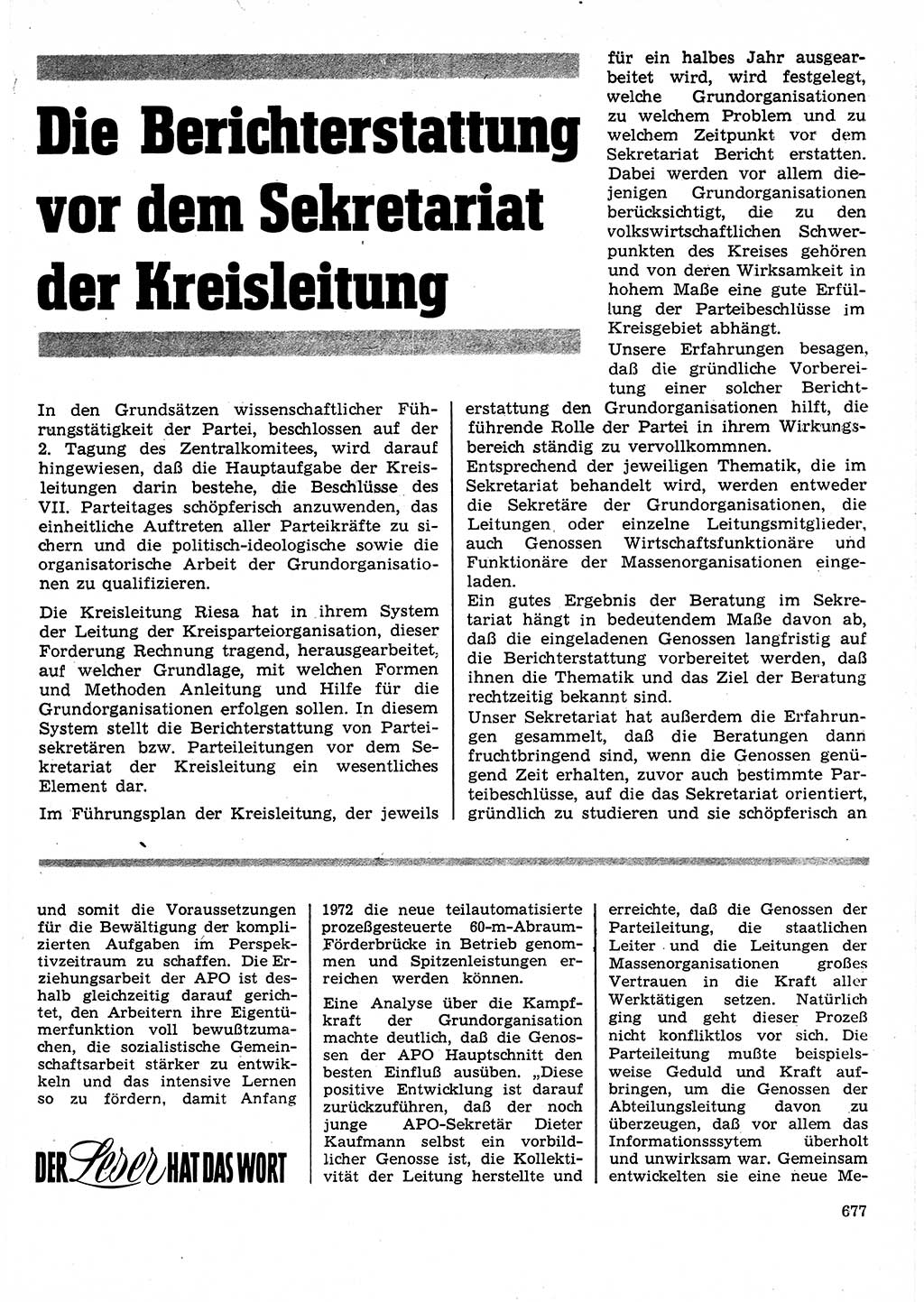 Neuer Weg (NW), Organ des Zentralkomitees (ZK) der SED (Sozialistische Einheitspartei Deutschlands) für Fragen des Parteilebens, 25. Jahrgang [Deutsche Demokratische Republik (DDR)] 1970, Seite 677 (NW ZK SED DDR 1970, S. 677)