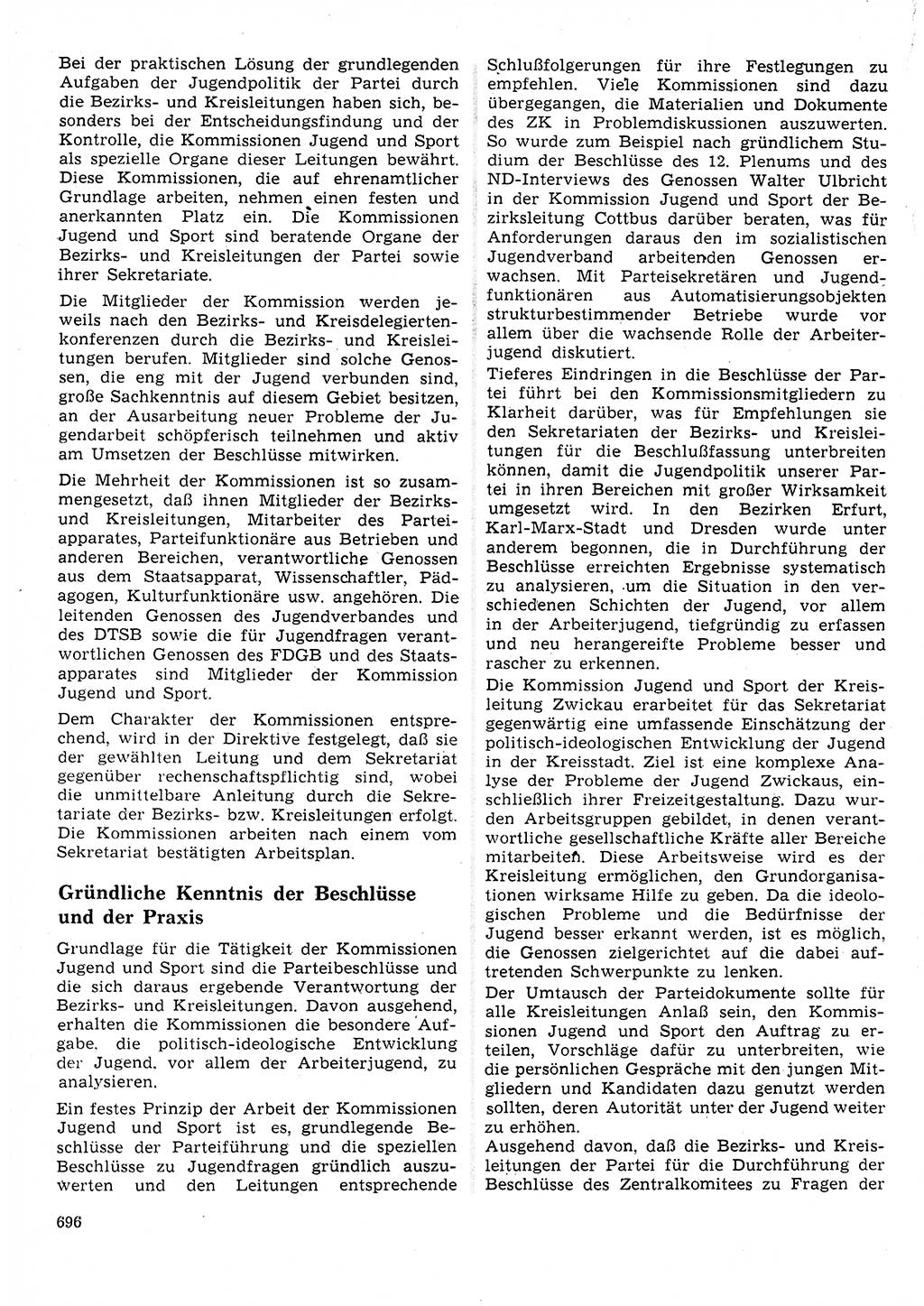 Neuer Weg (NW), Organ des Zentralkomitees (ZK) der SED (Sozialistische Einheitspartei Deutschlands) für Fragen des Parteilebens, 25. Jahrgang [Deutsche Demokratische Republik (DDR)] 1970, Seite 696 (NW ZK SED DDR 1970, S. 696)