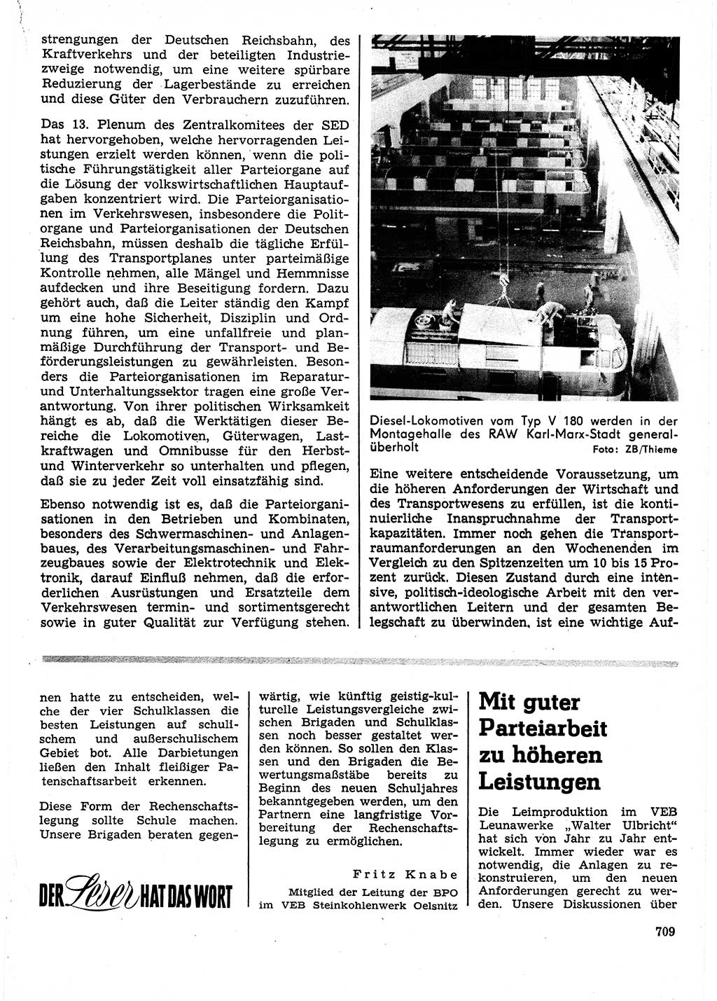 Neuer Weg (NW), Organ des Zentralkomitees (ZK) der SED (Sozialistische Einheitspartei Deutschlands) für Fragen des Parteilebens, 25. Jahrgang [Deutsche Demokratische Republik (DDR)] 1970, Seite 709 (NW ZK SED DDR 1970, S. 709)