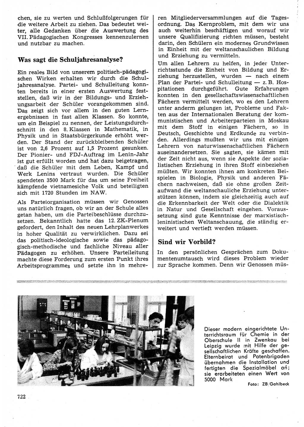 Neuer Weg (NW), Organ des Zentralkomitees (ZK) der SED (Sozialistische Einheitspartei Deutschlands) für Fragen des Parteilebens, 25. Jahrgang [Deutsche Demokratische Republik (DDR)] 1970, Seite 722 (NW ZK SED DDR 1970, S. 722)