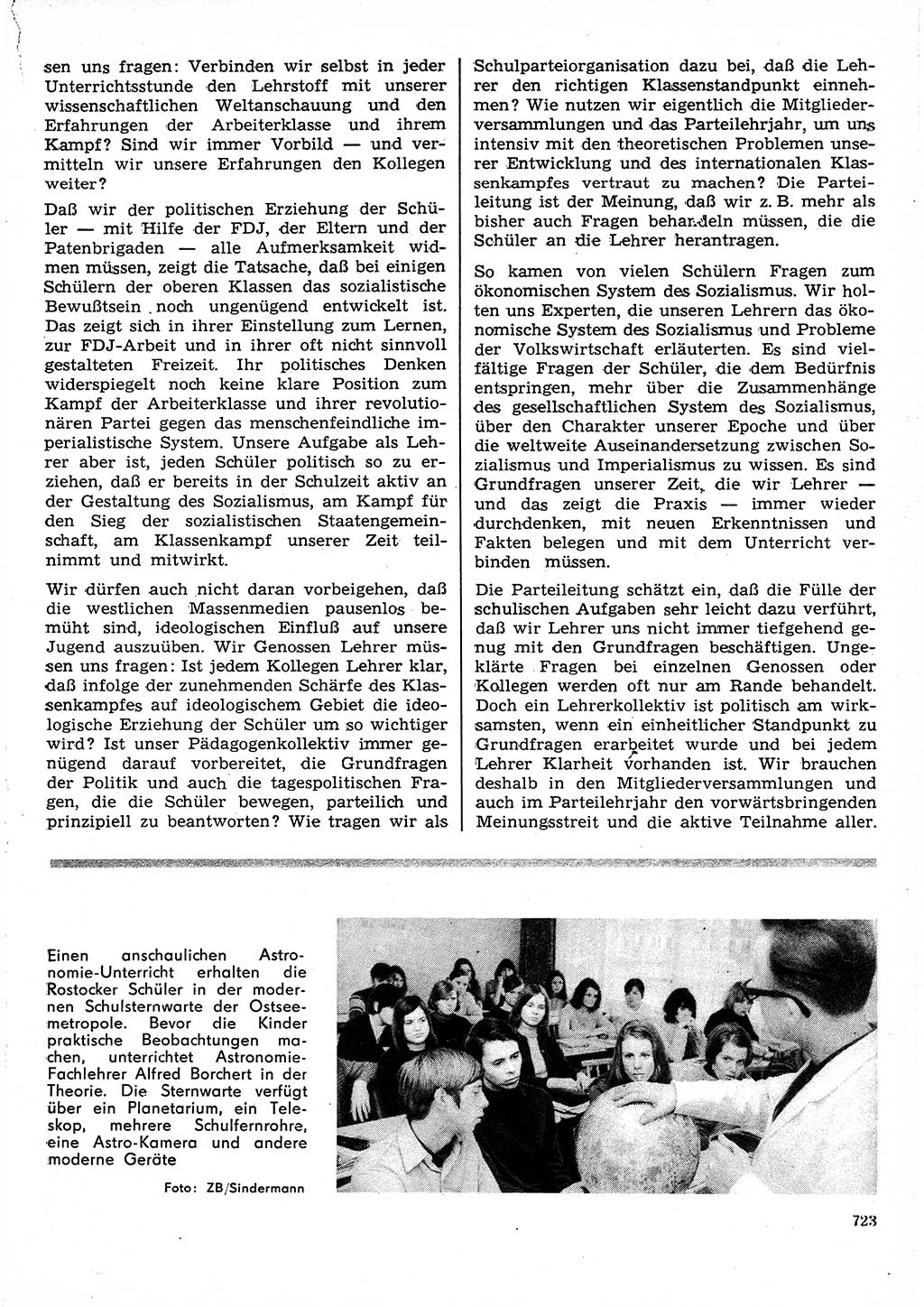 Neuer Weg (NW), Organ des Zentralkomitees (ZK) der SED (Sozialistische Einheitspartei Deutschlands) für Fragen des Parteilebens, 25. Jahrgang [Deutsche Demokratische Republik (DDR)] 1970, Seite 723 (NW ZK SED DDR 1970, S. 723)