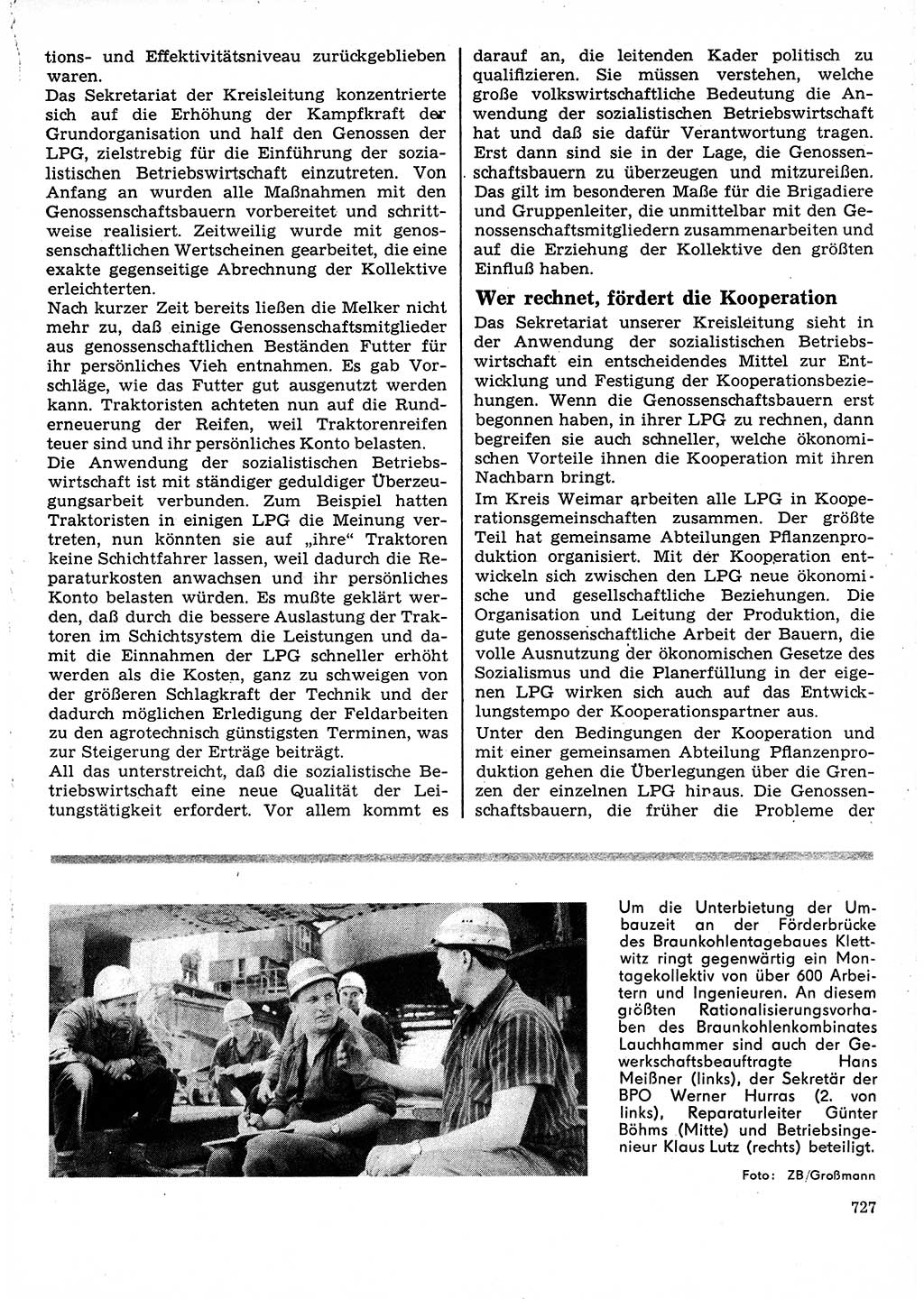 Neuer Weg (NW), Organ des Zentralkomitees (ZK) der SED (Sozialistische Einheitspartei Deutschlands) für Fragen des Parteilebens, 25. Jahrgang [Deutsche Demokratische Republik (DDR)] 1970, Seite 727 (NW ZK SED DDR 1970, S. 727)