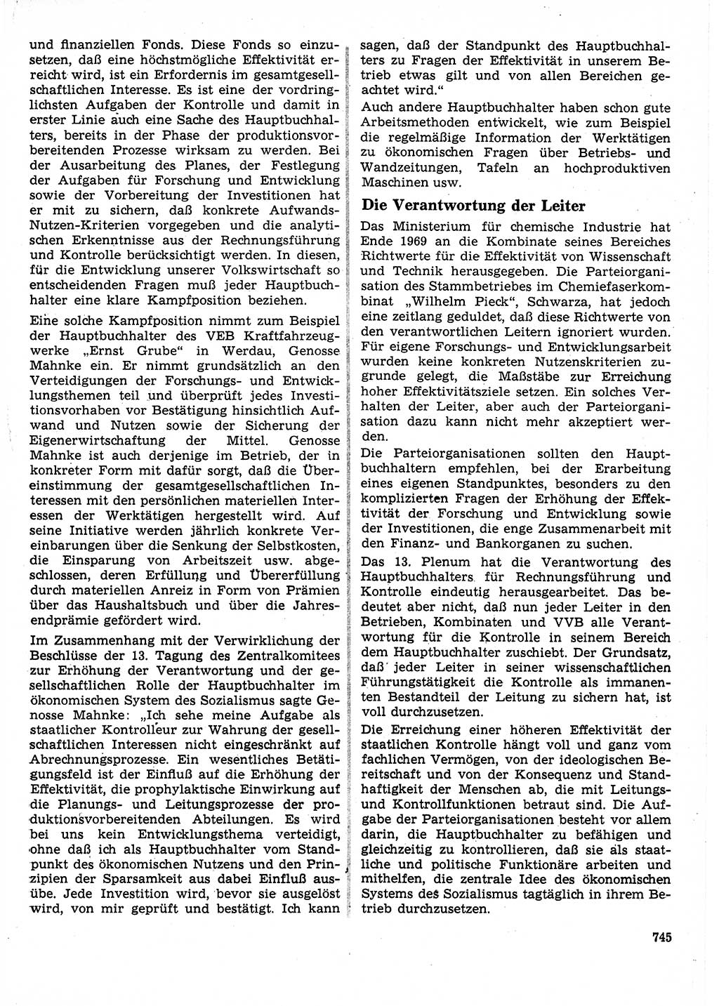 Neuer Weg (NW), Organ des Zentralkomitees (ZK) der SED (Sozialistische Einheitspartei Deutschlands) für Fragen des Parteilebens, 25. Jahrgang [Deutsche Demokratische Republik (DDR)] 1970, Seite 745 (NW ZK SED DDR 1970, S. 745)