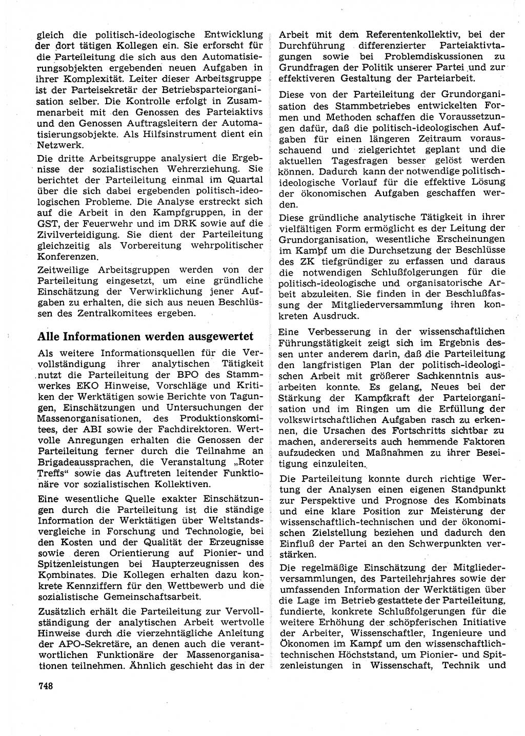 Neuer Weg (NW), Organ des Zentralkomitees (ZK) der SED (Sozialistische Einheitspartei Deutschlands) für Fragen des Parteilebens, 25. Jahrgang [Deutsche Demokratische Republik (DDR)] 1970, Seite 748 (NW ZK SED DDR 1970, S. 748)