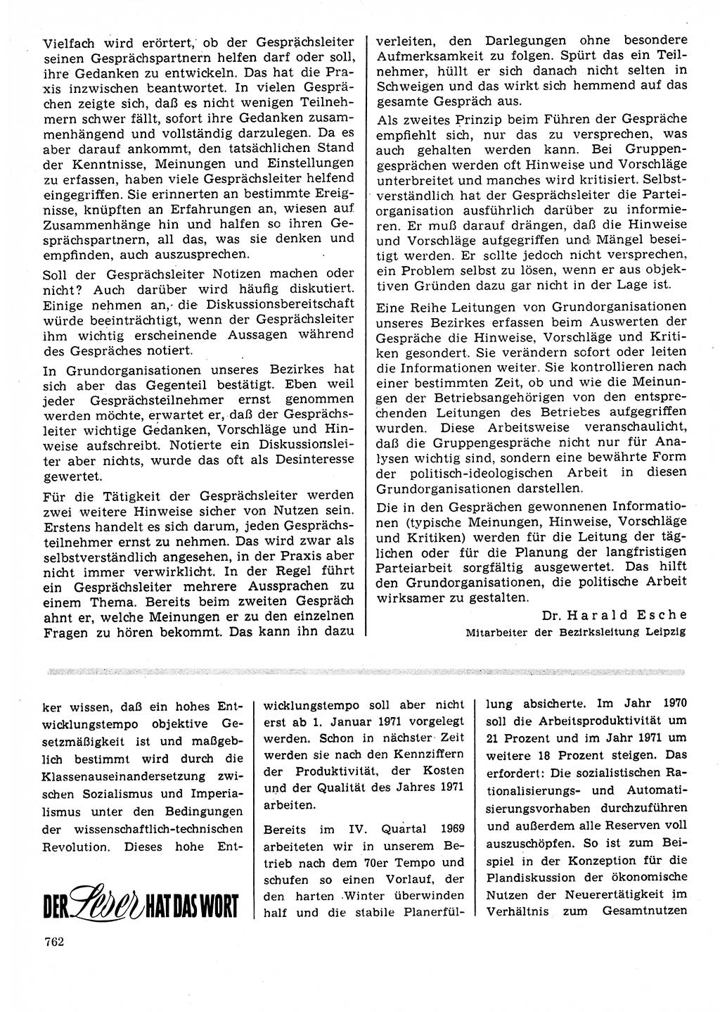 Neuer Weg (NW), Organ des Zentralkomitees (ZK) der SED (Sozialistische Einheitspartei Deutschlands) für Fragen des Parteilebens, 25. Jahrgang [Deutsche Demokratische Republik (DDR)] 1970, Seite 762 (NW ZK SED DDR 1970, S. 762)