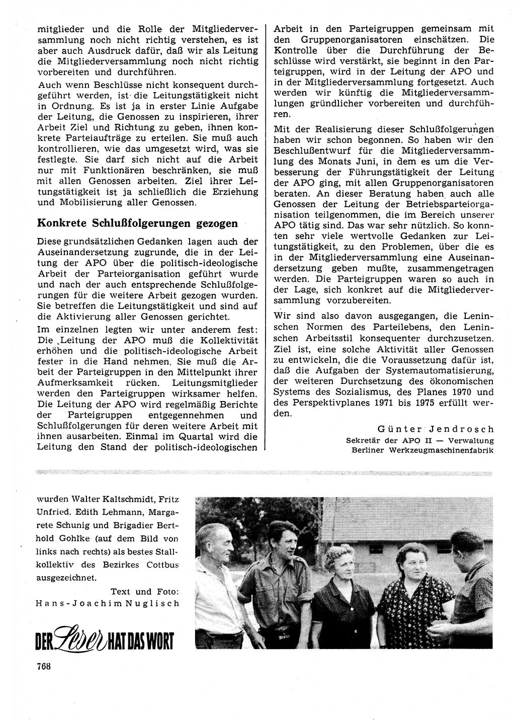 Neuer Weg (NW), Organ des Zentralkomitees (ZK) der SED (Sozialistische Einheitspartei Deutschlands) für Fragen des Parteilebens, 25. Jahrgang [Deutsche Demokratische Republik (DDR)] 1970, Seite 768 (NW ZK SED DDR 1970, S. 768)