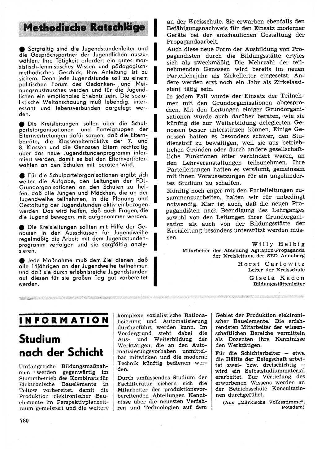 Neuer Weg (NW), Organ des Zentralkomitees (ZK) der SED (Sozialistische Einheitspartei Deutschlands) fÃ¼r Fragen des Parteilebens, 25. Jahrgang [Deutsche Demokratische Republik (DDR)] 1970, Seite 780 (NW ZK SED DDR 1970, S. 780)