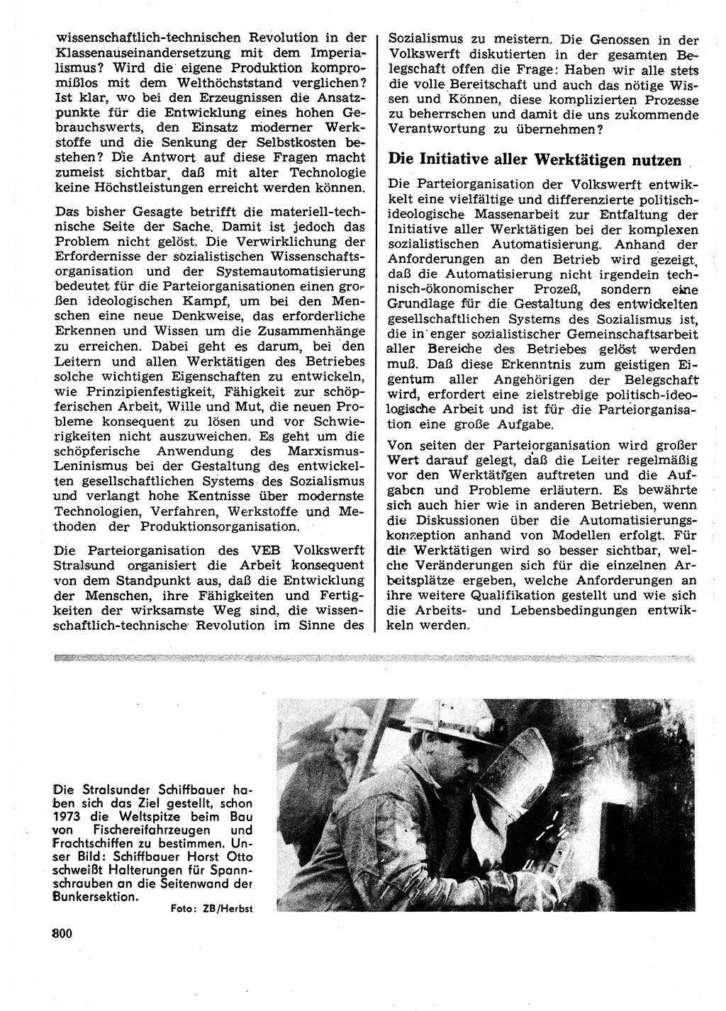 Neuer Weg (NW), Organ des Zentralkomitees (ZK) der SED (Sozialistische Einheitspartei Deutschlands) für Fragen des Parteilebens, 25. Jahrgang [Deutsche Demokratische Republik (DDR)] 1970, Seite 800 (NW ZK SED DDR 1970, S. 800)
