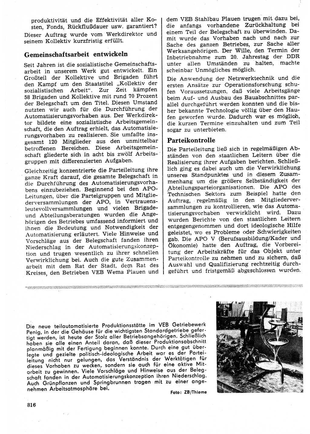 Neuer Weg (NW), Organ des Zentralkomitees (ZK) der SED (Sozialistische Einheitspartei Deutschlands) für Fragen des Parteilebens, 25. Jahrgang [Deutsche Demokratische Republik (DDR)] 1970, Seite 816 (NW ZK SED DDR 1970, S. 816)