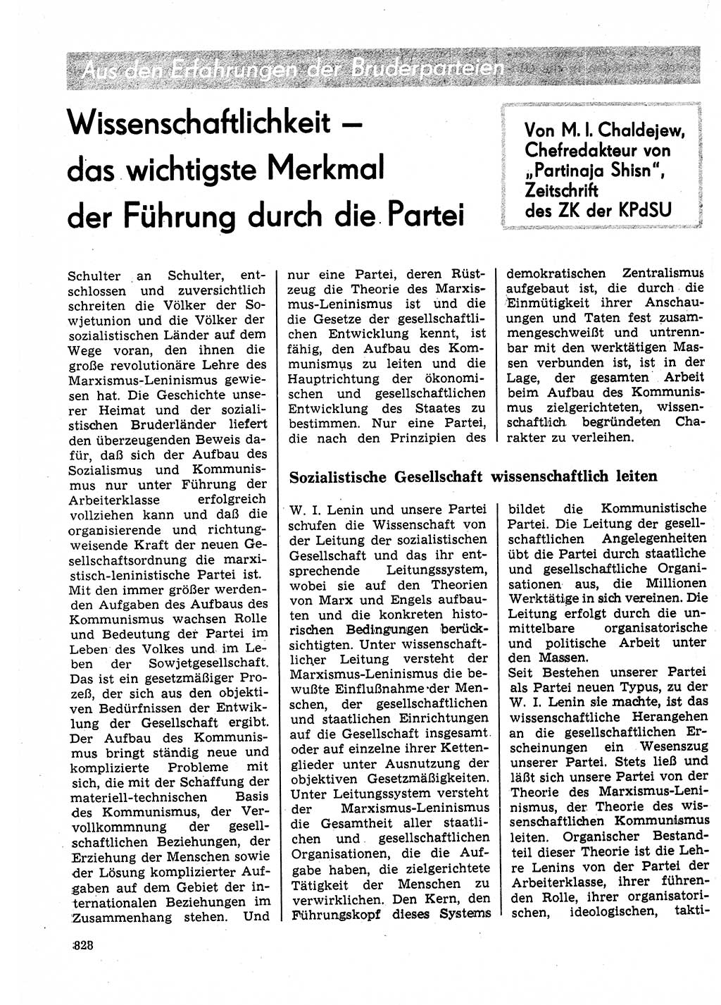 Neuer Weg (NW), Organ des Zentralkomitees (ZK) der SED (Sozialistische Einheitspartei Deutschlands) für Fragen des Parteilebens, 25. Jahrgang [Deutsche Demokratische Republik (DDR)] 1970, Seite 828 (NW ZK SED DDR 1970, S. 828)