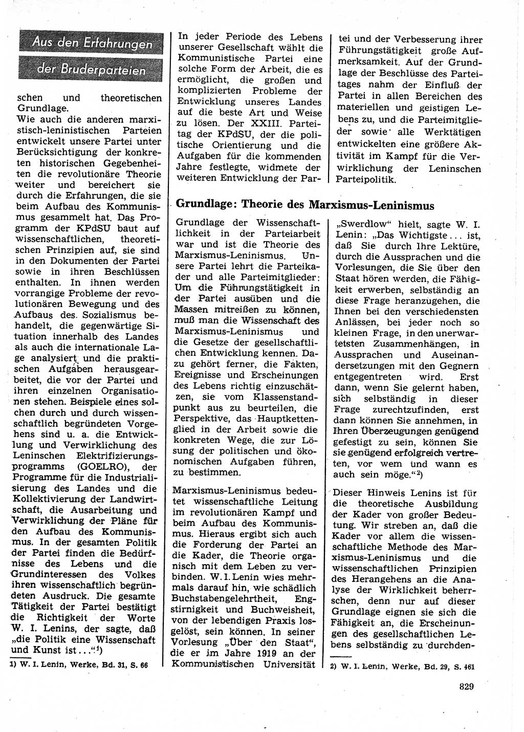 Neuer Weg (NW), Organ des Zentralkomitees (ZK) der SED (Sozialistische Einheitspartei Deutschlands) für Fragen des Parteilebens, 25. Jahrgang [Deutsche Demokratische Republik (DDR)] 1970, Seite 829 (NW ZK SED DDR 1970, S. 829)