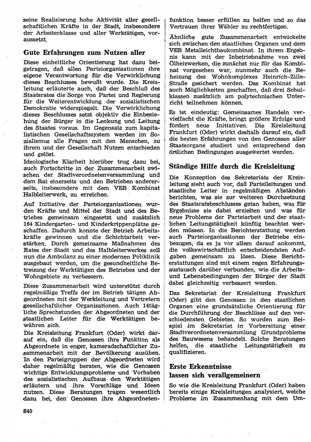 Neuer Weg (NW), Organ des Zentralkomitees (ZK) der SED (Sozialistische Einheitspartei Deutschlands) für Fragen des Parteilebens, 25. Jahrgang [Deutsche Demokratische Republik (DDR)] 1970, Seite 840 (NW ZK SED DDR 1970, S. 840)